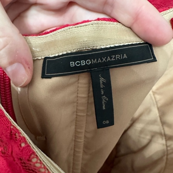 BCBGMaxAzria Alexandra Women’s Rio Red Strapless Lace Dress size 8 NWOT - Picture 11 of 15